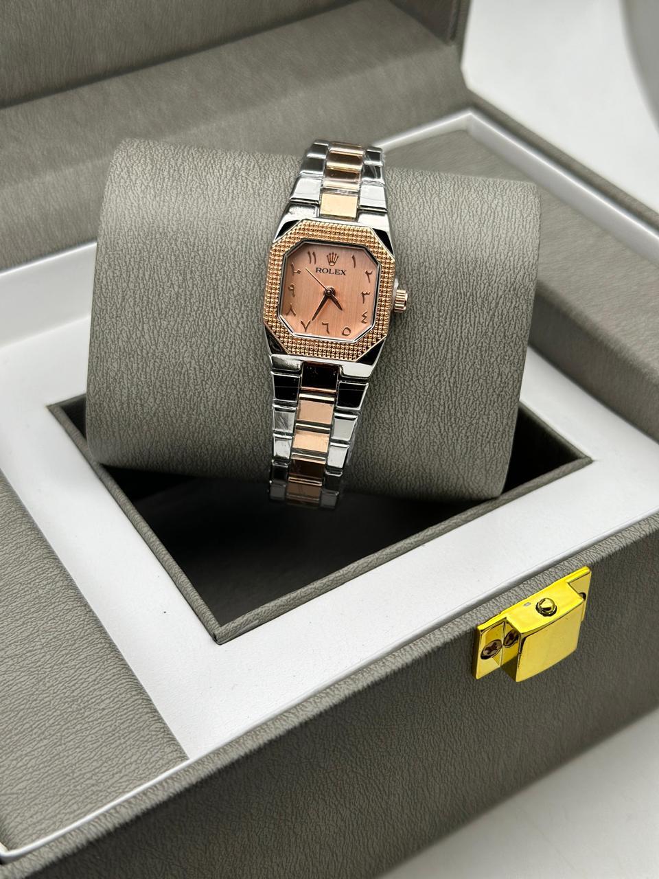 Rose Gold Square Dial Watch for Women – Luxury Minimal Design